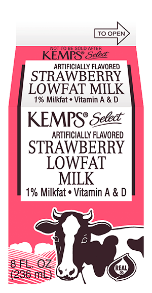 Strawberry 1% Low Fat Select Milk (Paper Half Pint)
