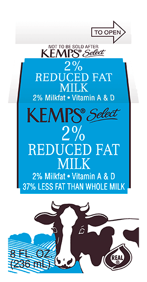 2% Reduced Fat Select Milk (Paper Half Pint)