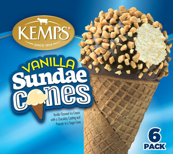 (6 Pack) Kemps Old Fashioned Sundae Cone Vanilla